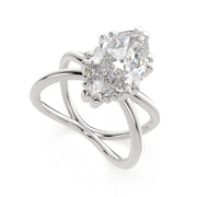 Tatiana Marquise Cut Solitaire Split Shank Engagement Ring Setting - Nivetta